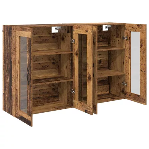  Fali Szekrények 2 pcs Öreg fa 69,5 x 34 x 90 cm Faanyag