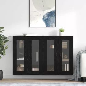    Fali Szekrények 2 pcs Fekete tölgy 69,5 x 34 x 90 cm Faanyag