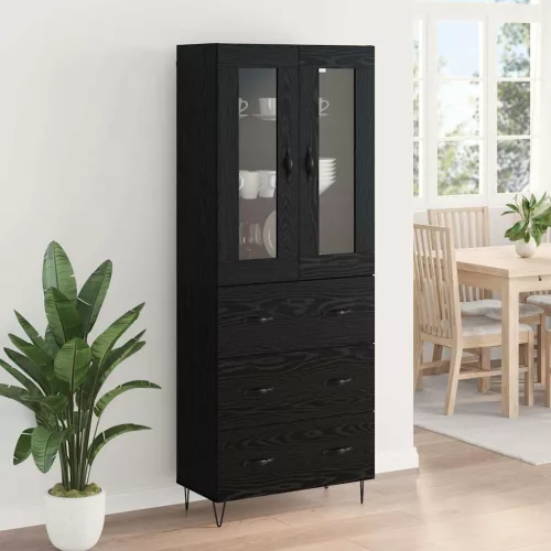  Magasfiú fiókkal Fekete tölgy 69,5 x 34 x 180 cm Faanyag