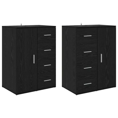  Oldalszekrények Corona 2 pcs Fekete tölgy 59 x 39 x 80 cm