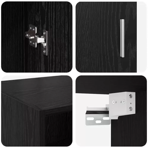  Tárolószekrény Fekete tölgy 80 x 42,5 x 225 cm Faanyag