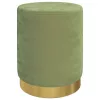  mustárzöld kerek bársonyülőke tárolóval 31 x 37 cm