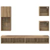 TV Fali Egységek LED-del Falra szerelhető 5 pcs Artisan tölgy Faanyag
