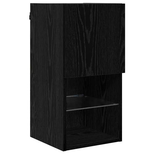 TV Fali Egységek LED-del 6 pcs Fekete tölgy Faanyag