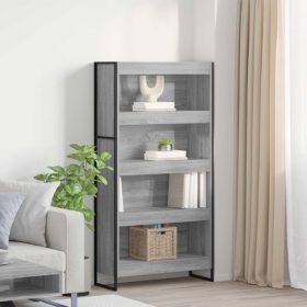  Könyvespolc 2 pcs Szürke Sonoma 80 x 30 x 155 cm Faanyag