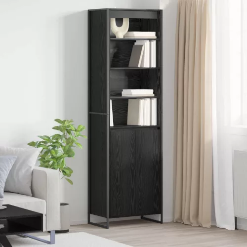  Magas szekrények 2 pcs Fekete tölgy 60 x 36 x 300 cm Faanyag