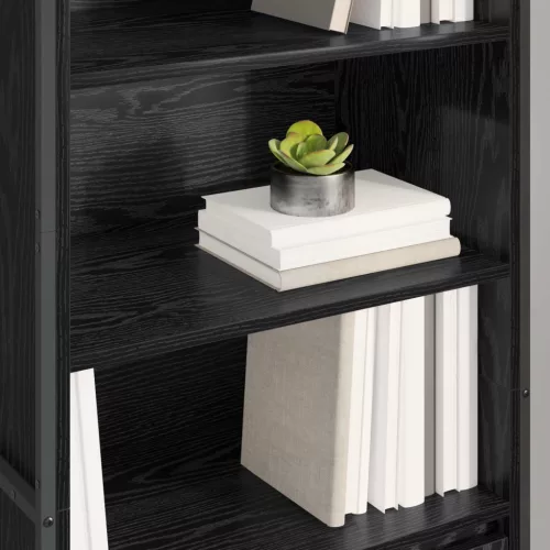  Magas szekrények 2 pcs Fekete tölgy 60 x 36 x 300 cm Faanyag