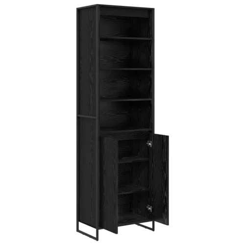 Magas szekrények 2 pcs Fekete tölgy 60 x 36 x 300 cm Faanyag