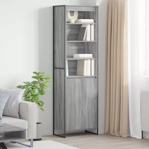  Magas szekrények 2 pcs Szürke Sonoma 60 x 36 x 300 cm Faanyag