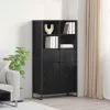  Széf fiókkal 2 pcs Fekete tölgy 81 x 36 x 150.5 cm Faanyag