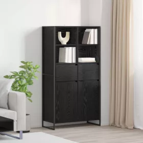    Széf fiókkal 2 pcs Fekete tölgy 81 x 36 x 150.5 cm Faanyag