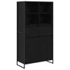 Széf fiókkal 2 pcs Fekete tölgy 81 x 36 x 150.5 cm Faanyag