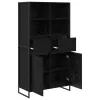  Széf fiókkal 2 pcs Fekete tölgy 81 x 36 x 150.5 cm Faanyag