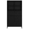  Széf fiókkal 2 pcs Fekete tölgy 81 x 36 x 150.5 cm Faanyag