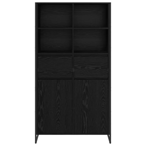  Széf fiókkal 2 pcs Fekete tölgy 81 x 36 x 150.5 cm Faanyag