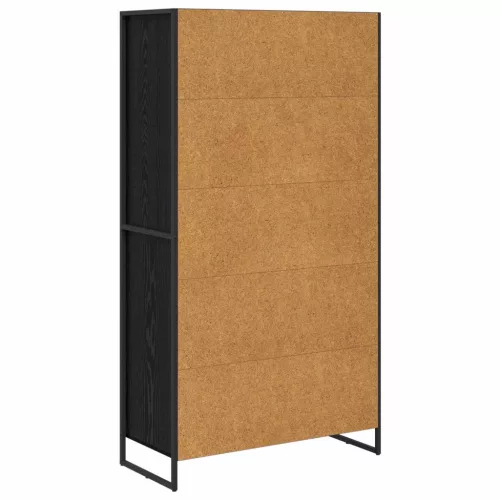  Széf fiókkal 2 pcs Fekete tölgy 81 x 36 x 150.5 cm Faanyag
