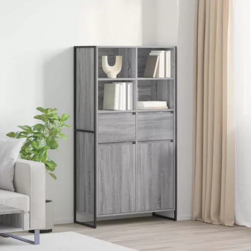  Széf fiókkal 2 pcs Szürke Sonoma 81 x 36 x 150.5 cm Faanyag