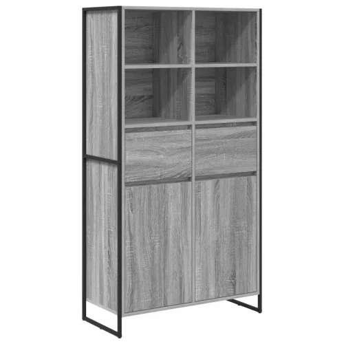  Széf fiókkal 2 pcs Szürke Sonoma 81 x 36 x 150.5 cm Faanyag