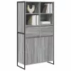  Széf fiókkal 2 pcs Szürke Sonoma 81 x 36 x 150.5 cm Faanyag