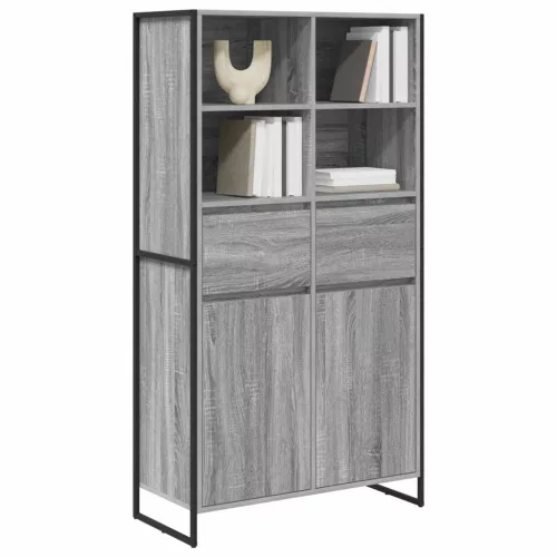  Széf fiókkal 2 pcs Szürke Sonoma 81 x 36 x 150.5 cm Faanyag
