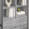  Széf fiókkal 2 pcs Szürke Sonoma 81 x 36 x 150.5 cm Faanyag