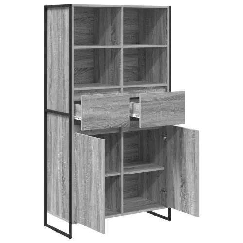 Széf fiókkal 2 pcs Szürke Sonoma 81 x 36 x 150.5 cm Faanyag