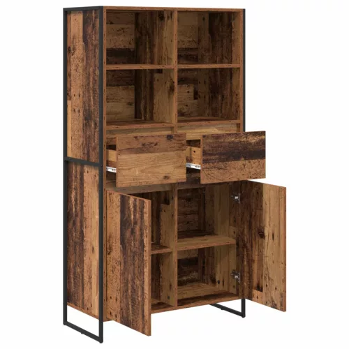  Széf fiókkal 2 pcs Öreg fa 81 x 36 x 150.5 cm Faanyag