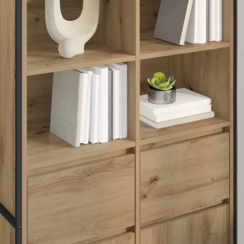  Széf fiókkal 2 pcs Művészi tölgy 81 x 36 x 150.5 cm Faanyag