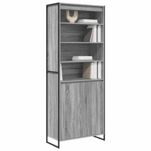  Magas szekrények 2 pcs Szürke Sonoma 60 x 36 x 300 cm Faanyag