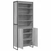  Magas szekrények 2 pcs Szürke Sonoma 60 x 36 x 300 cm Faanyag