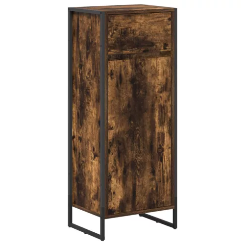  Fürdőszoba bútor szett fiókkal polcokkal Füstölt tölgy Faanyag