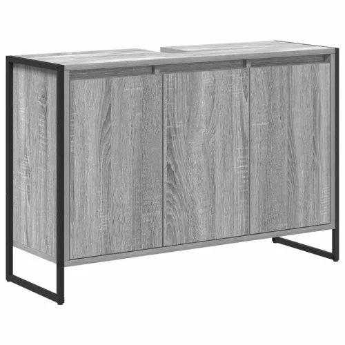  Fürdőszoba bútor szett fiókkal polcokkal Szürke Sonoma Faanyag