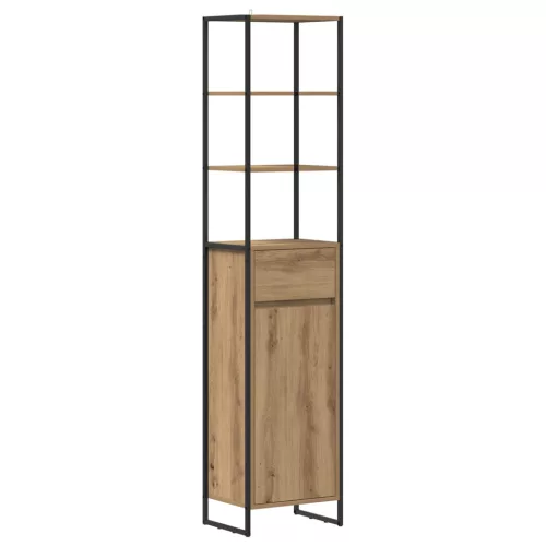  Fürdőszoba bútor szett fiókkal polcokkal Artisan tölgy Faanyag