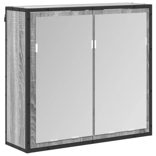  Fürdőszoba bútor szett fiókkal polcokkal Szürke Sonoma Faanyag