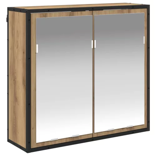  Fürdőszoba bútor szett fiókkal polcokkal Artisan tölgy Faanyag