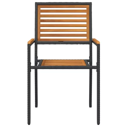  Kültéri Székek 4 pcs Krém, barna PE rattan, tömör akácfa