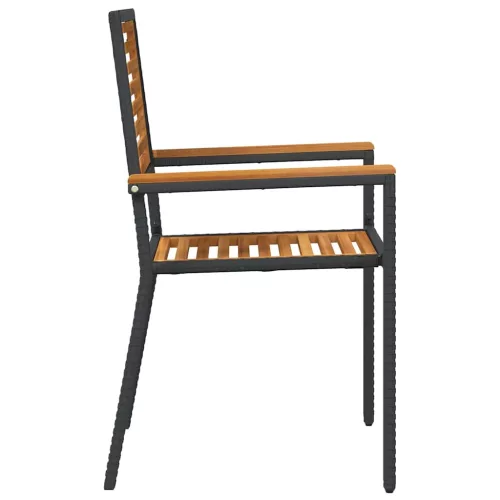  Kültéri Székek 4 pcs Krém, barna PE rattan, tömör akácfa