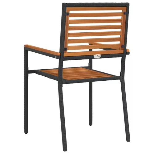  Kültéri Székek 4 pcs Krém, barna PE rattan, tömör akácfa