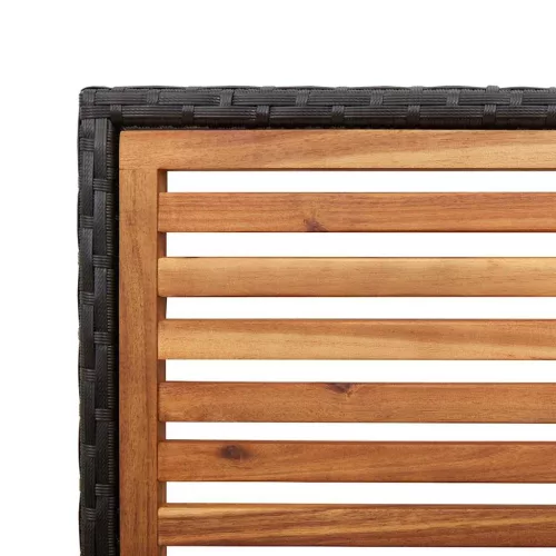  Kültéri Székek 4 pcs Krém, barna PE rattan, tömör akácfa