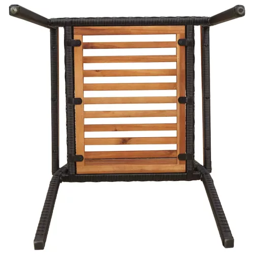  Kültéri Székek 4 pcs Krém, barna PE rattan, tömör akácfa