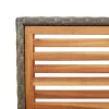  Kültéri Székek 4 pcs Szürke, Barna PE rattan, tömör akácfa