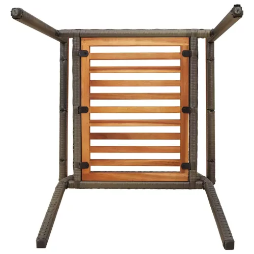  Kültéri Székek 4 pcs Szürke, Barna PE rattan, tömör akácfa