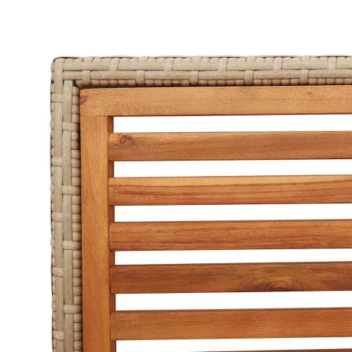  Kültéri Székek 4 pcs Krém, barna PE rattan, tömör akácfa
