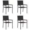  Kültéri Székek 4 pcs Krém, barna PE rattan, tömör akácfa