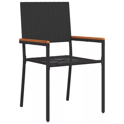  Kültéri Székek 4 pcs Krém, barna PE rattan, tömör akácfa