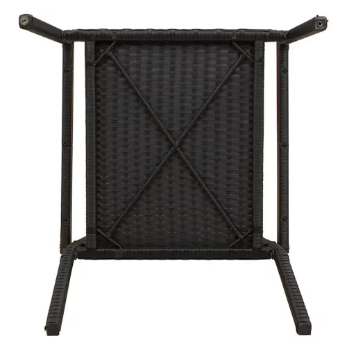  Kültéri Székek 4 pcs Krém, barna PE rattan, tömör akácfa