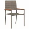  Kültéri Székek 4 pcs Szürke, Barna PE rattan, tömör akácfa