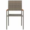  Kültéri Székek 4 pcs Szürke, Barna PE rattan, tömör akácfa