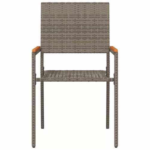  Kültéri Székek 4 pcs Szürke, Barna PE rattan, tömör akácfa