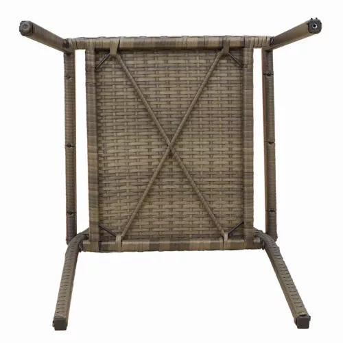  Kültéri Székek 4 pcs Szürke, Barna PE rattan, tömör akácfa